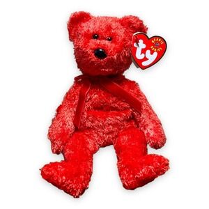 Ty Beanie Babies: SIZZLE the bright‎ red BEAR. Retired 2002. 9".